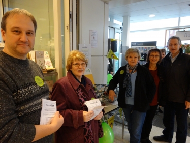 Local councillors and members helping on the Mitzvah Day stall